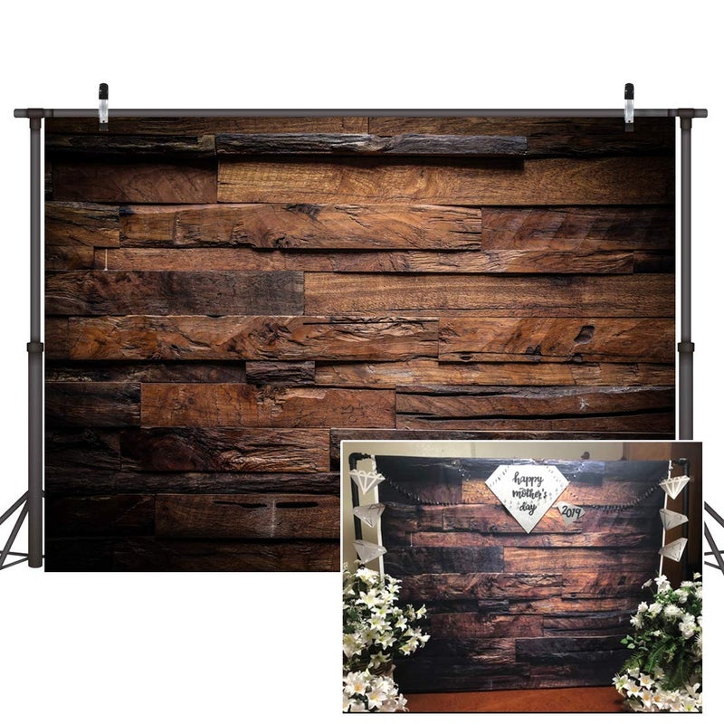 CYLYH 7x5ft Brown Wood Backdrop for Photography Customized Vintage Background for Photo Studio Props D104 - Image 1